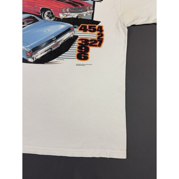 Vintage Y2K Chevrolet SS Muscle American Car GM Cars Art White Large Shirt Tee - Picture 8 of 15